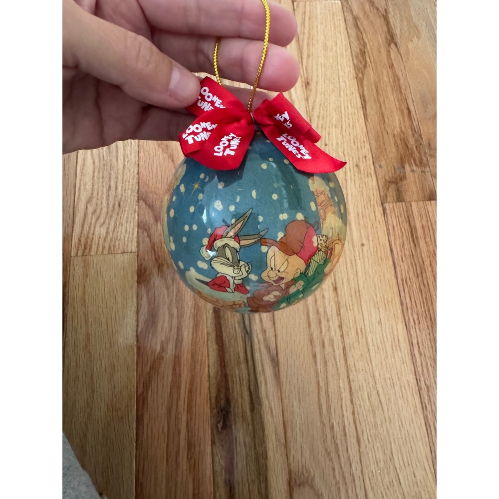 Vintage 1995 Looney Tunes Bugs Bunny Elmer Fudd Christmas Ornament Matrix 90s